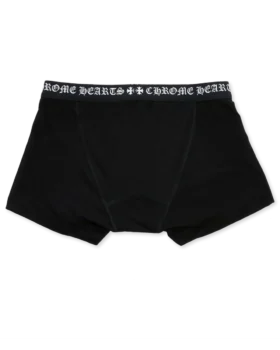 Black Cotton Boxer Brief with Black and White Jacquard