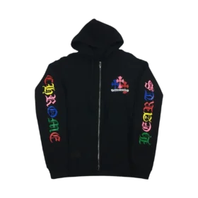 Ch Script Multicolor Cross Cemetery Zip up Hoodie