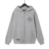 Chrome Hearts Grey Cross Floral Zip-Up Hoodie