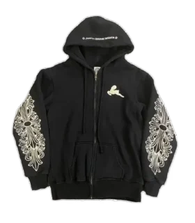 Chrome Hearts Rare Zip up Hoodie Floral Cross Foti