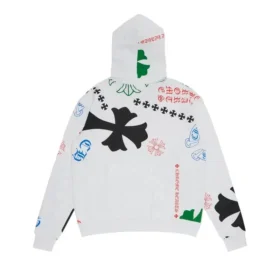 Chrome Hearts Stencil Hoodie in White/Multicolor