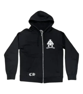 Chrome Hearts Triple Cross Logo Zip up Hoodie